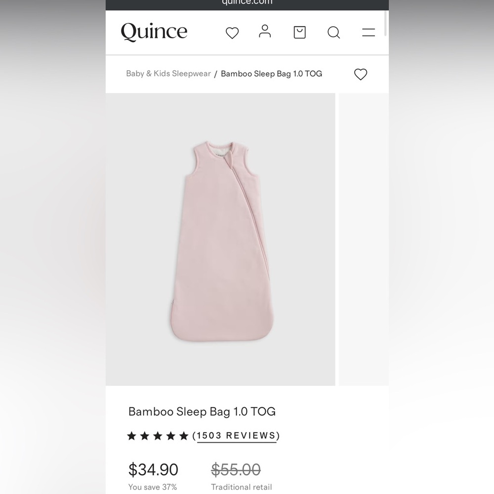 Quince Pink Sleep Sack size Large - Picture 9 of 11